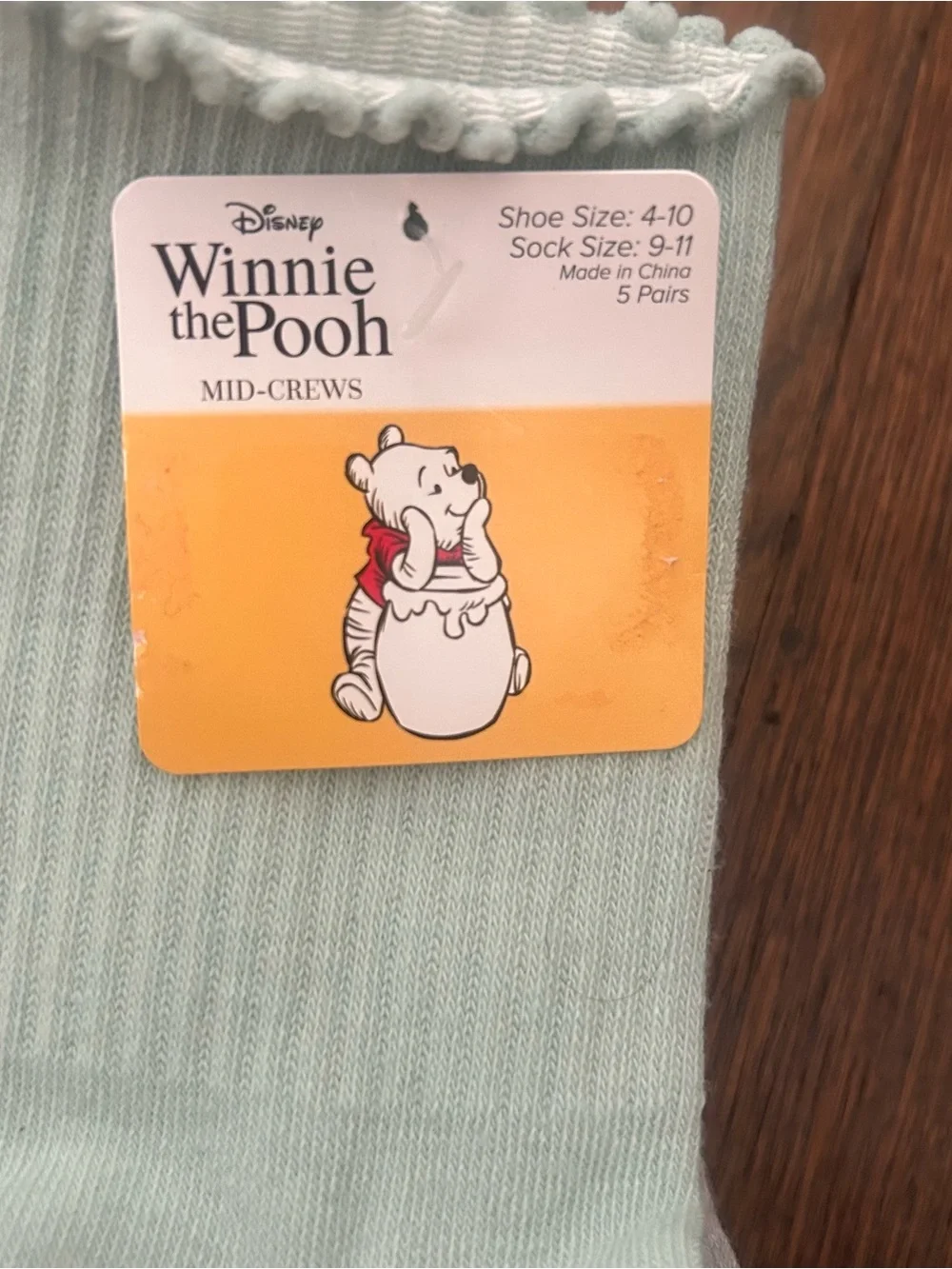 Pack of 5 Disney Winnie the Pooh Socks with Ruffle Cuff and Printed Design